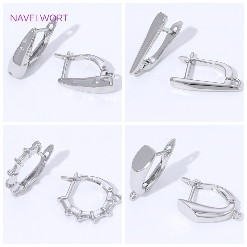 Jewelry Making Supplies - ตะขอเกี่ยวต่างหูแบบเรียบ ชุบทอง 18K สำหรับทำต่างหู, ตะขอเกี่ยวต่างหูทองเหลือง, อุปกรณ์ทำเครื่องประดับ