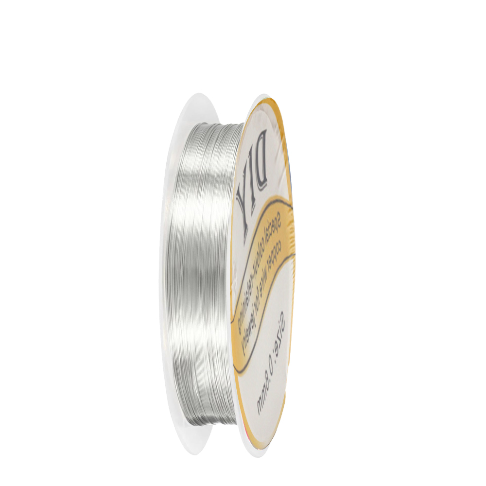 Jewelry Making Thread - ลวดทองแดงสีเงิน 1 ม้วน ขนาด 0.3/0.4/0.5/0.6/0.8 มม.