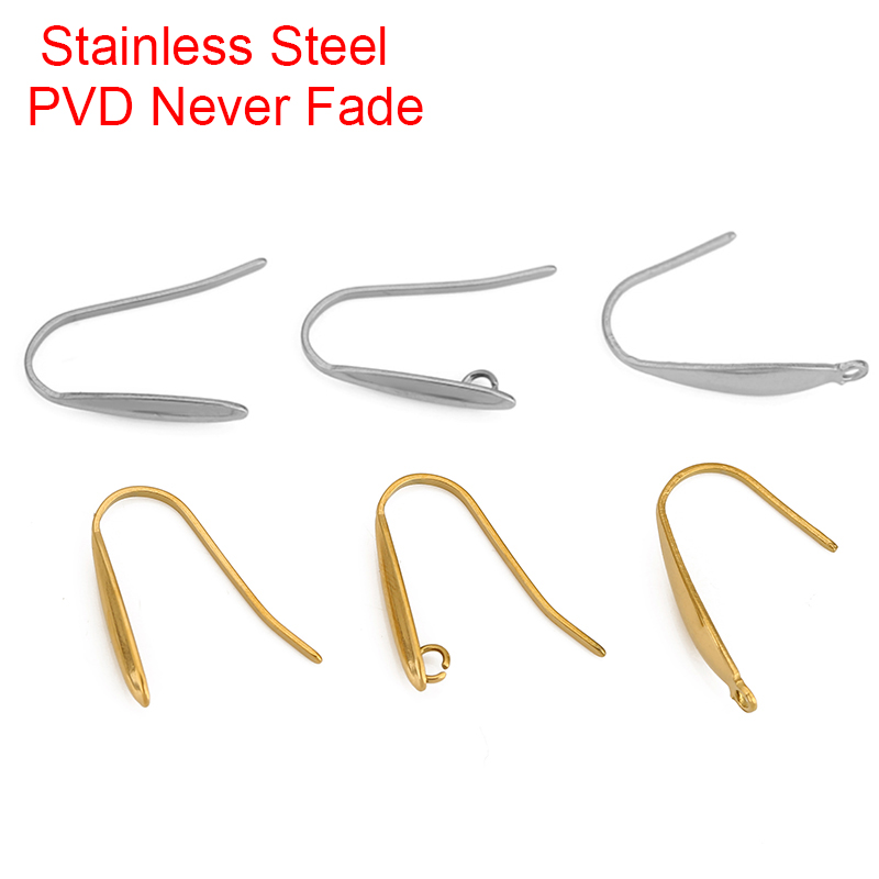 Jewelry Making Supplies - 10pcs ไม่เคยจางหายสแตนเลสต่างหูตะขอลวดทํา PVD Hypoallergenic ต่างหู Clasps
