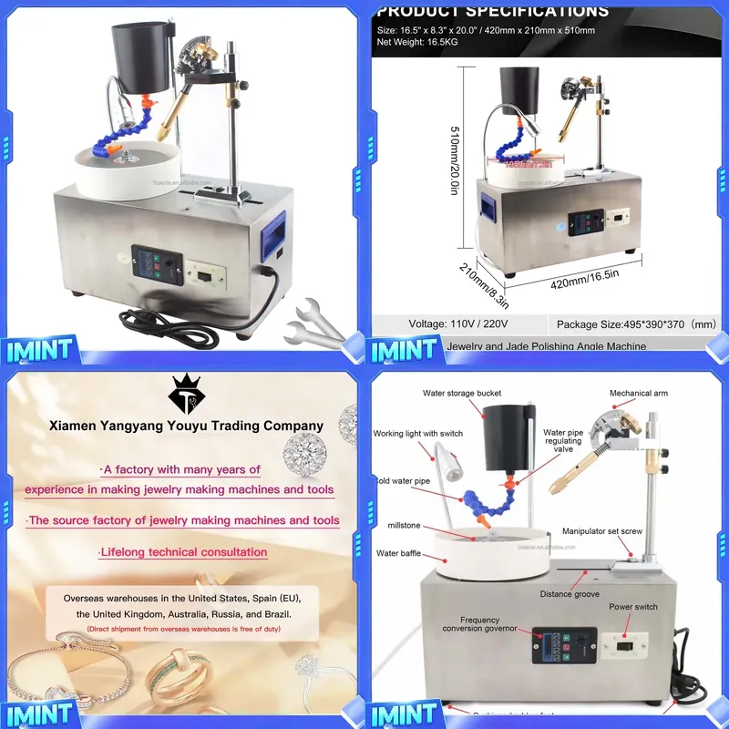 Jewelry Making Gemstones - เครื่องทำลูกปัดหินจากโรงงาน Boasta อุปกรณ์ขัดเครื่องประดับ เครื่องเจียรพลอยแบบแบน เครื่องมือขัดอัญมณีแบบธรรมดา