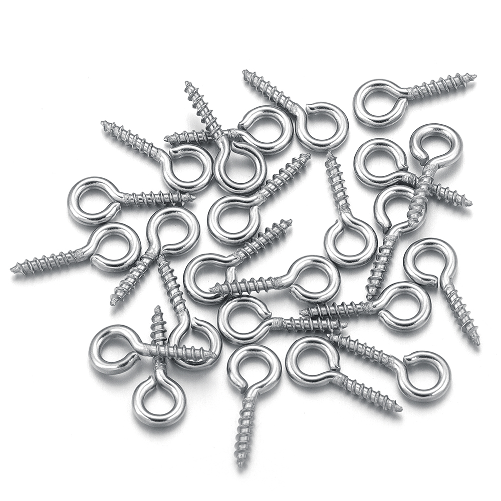 Jewelry Making Thread - 100 ชิ้น/ล็อตสแตนเลสมินิสกรู Pins จี้หัวเข็มขัดเกลียวโลหะวัสดุสําหรับ DIY Craft