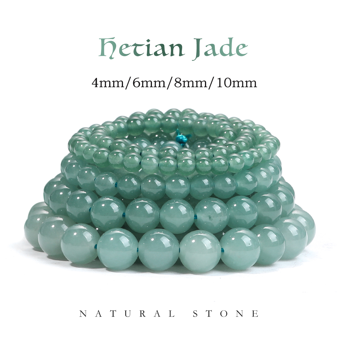 Jewelry Making Light - SHIJIWLS Light Blue Hetian หยกลูกปัดหลวม Spacer