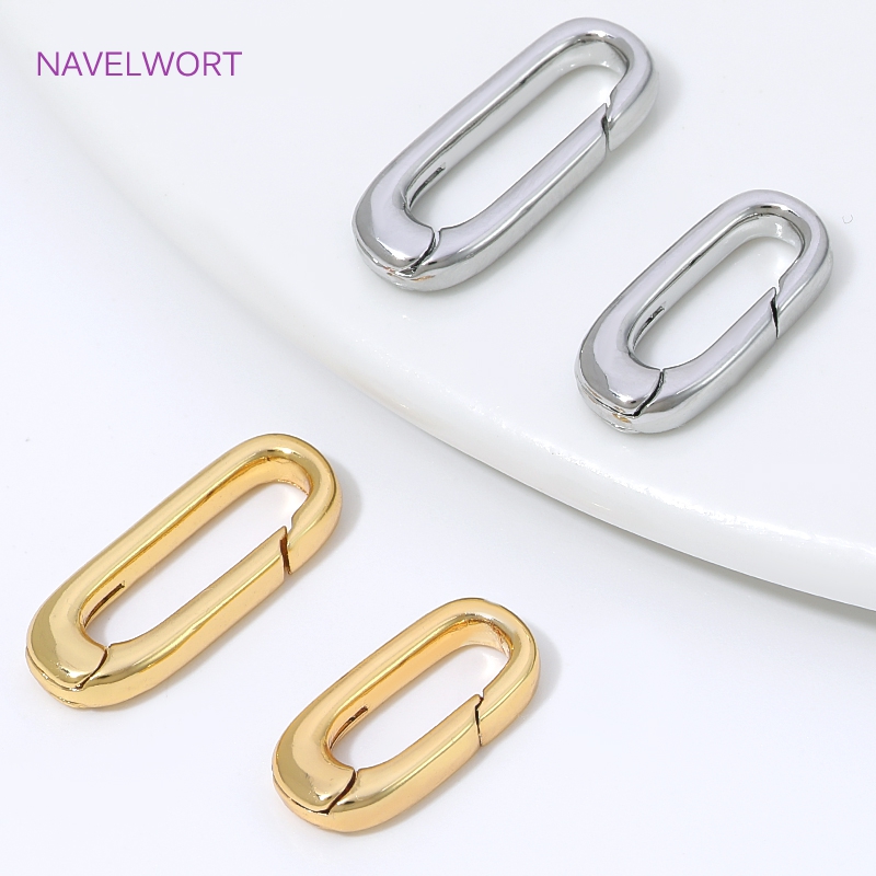 ตัวล็อคแบบสปริงรูปวงรีชุบทอง 1 - Jewelry Making School บทวิจารณ์และราคา
