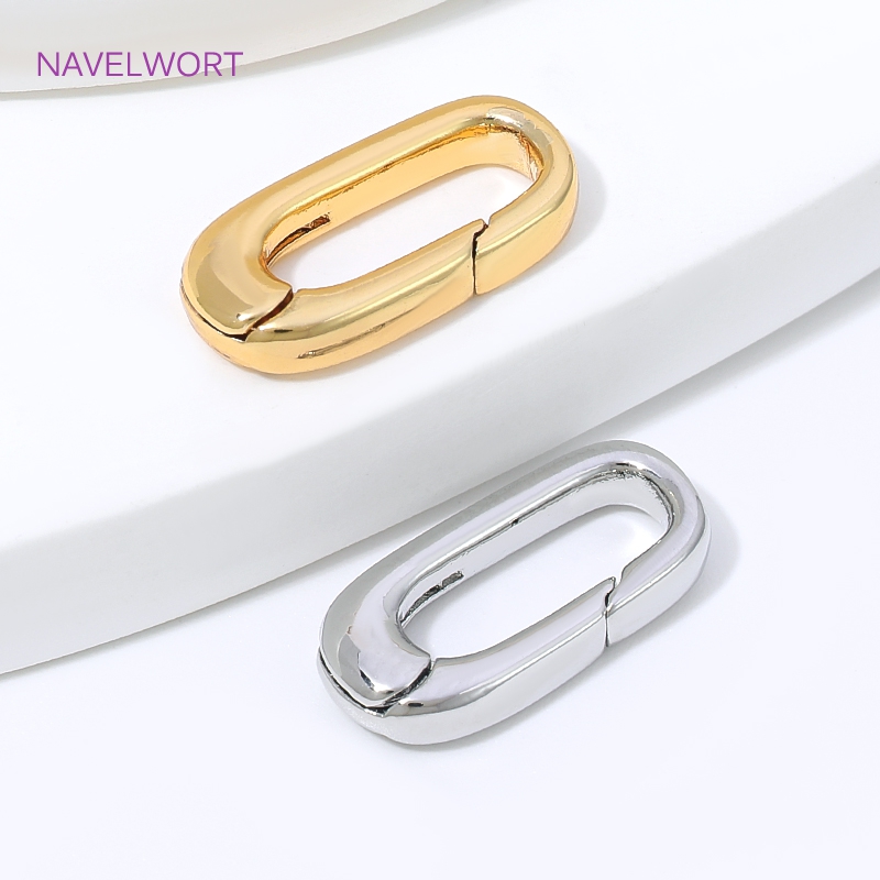 ตัวล็อคแบบสปริงรูปวงรีชุบทอง 1 - Jewelry Making School บทวิจารณ์และราคา