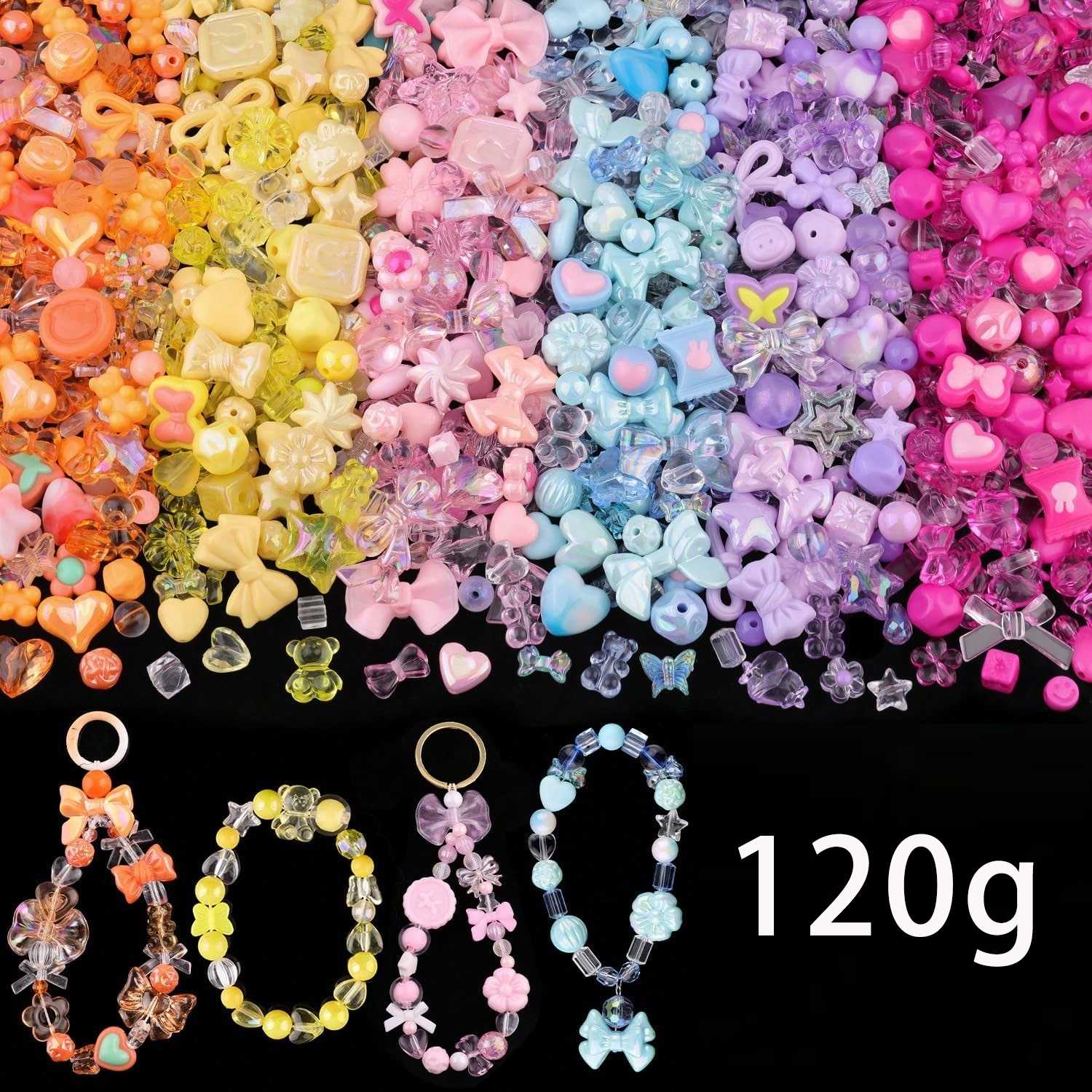 ลูกปัดอะคริลิคสีลูกกวาดแบบผสม  - Jewelry Making Game บทวิจารณ์และราคา
