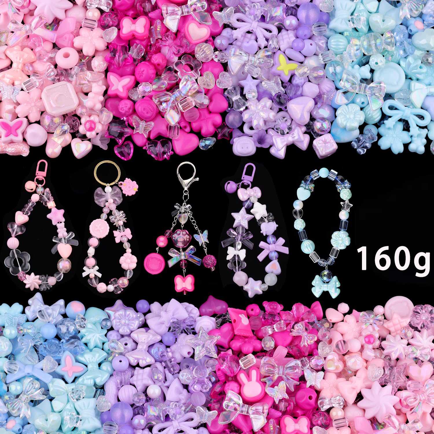ลูกปัดอะคริลิคสีลูกกวาดแบบผสม  - Jewelry Making Game บทวิจารณ์และราคา
