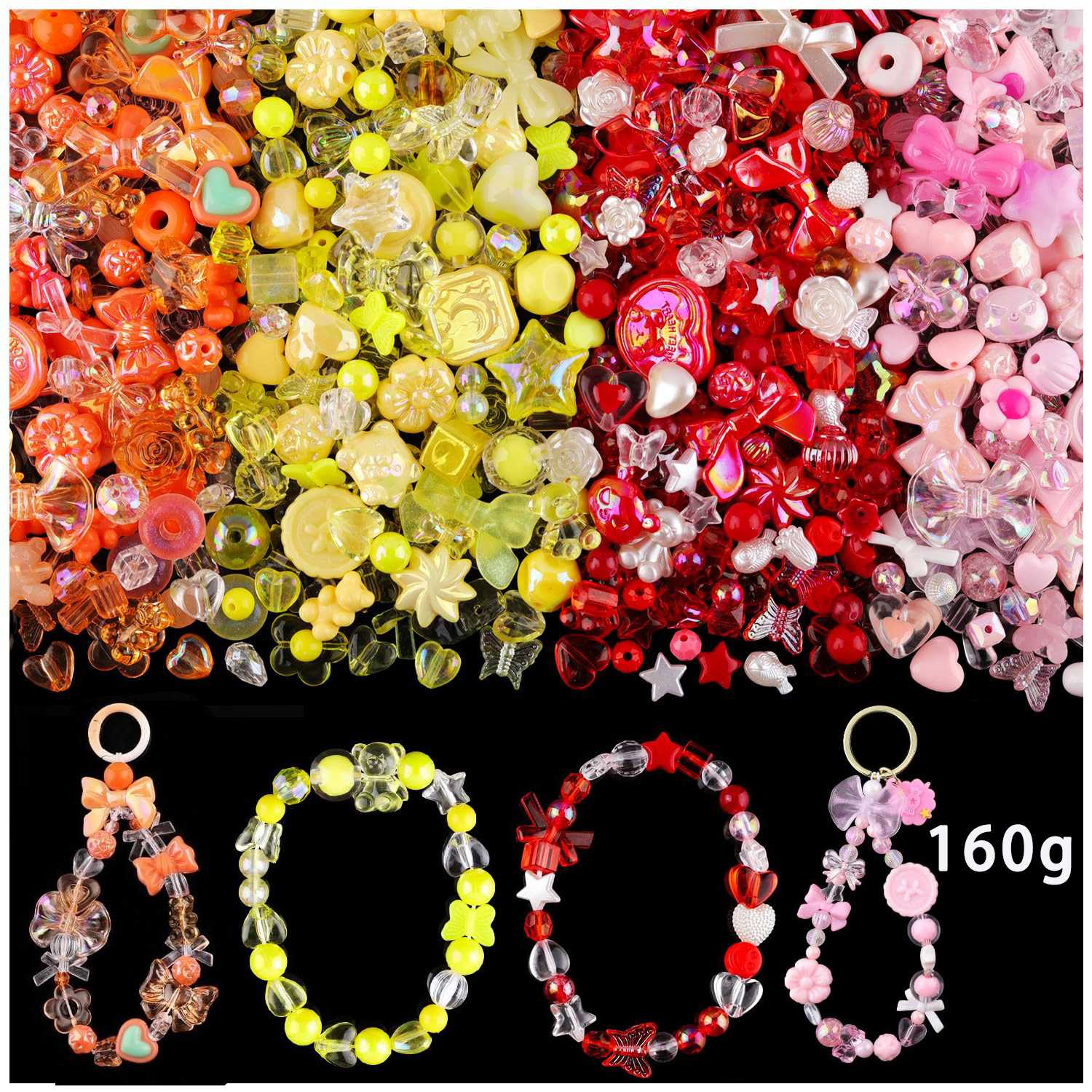 ลูกปัดอะคริลิคสีลูกกวาดแบบผสม  - Jewelry Making Game บทวิจารณ์และราคา