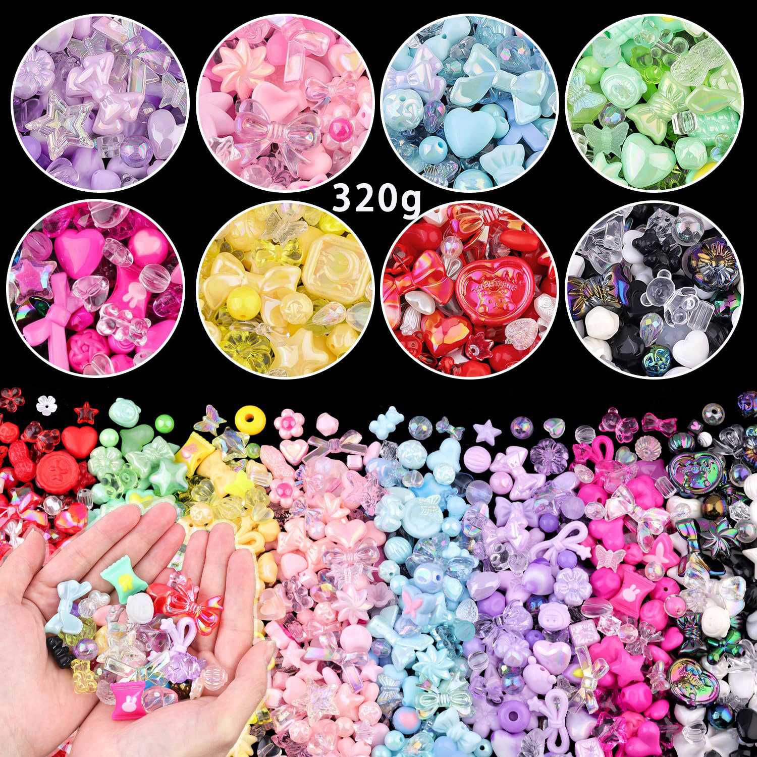ลูกปัดอะคริลิคสีลูกกวาดแบบผสม  - Jewelry Making Game บทวิจารณ์และราคา