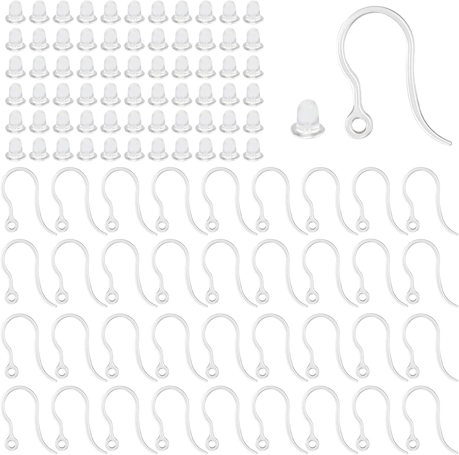 ตะขอเกี่ยวต่างหูพลาสติกใส 40 ช - Jewelry Making Thread บทวิจารณ์และราคา