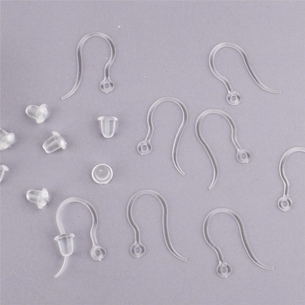 ตะขอเกี่ยวต่างหูพลาสติกใส 40 ช - Jewelry Making Thread บทวิจารณ์และราคา
