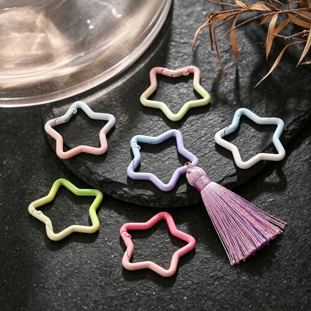 ห่วงคล้องกุญแจรูปดาวไล่สี 5 ชิ - Jewelry Making School บทวิจารณ์และราคา