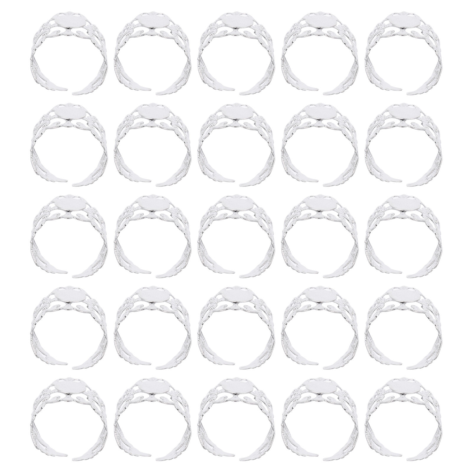 50 ชิ้น ฐานแหวนทองเหลืองแบบปรั - Jewelry Making Gemstones บทวิจารณ์และราคา